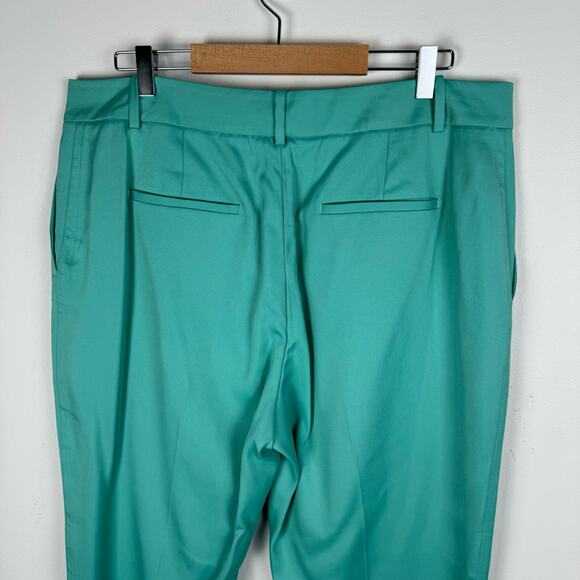 Reiss Ember High-Rise Slim Straight Leg Trouser Pants Size 14 Teal Blue Green - Picture 10 of 11